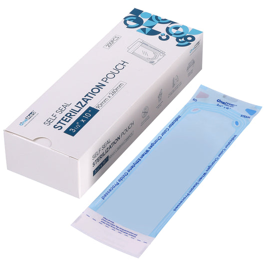 OneMed 3.5"x10" Self-Sealing Sterilization Pouches for Autoclave 800(4 Boxes)