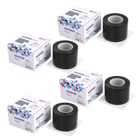 OneMed Dental Barrier Film Black 4 Rolls 4800 Perforted Sheets 4"x6"