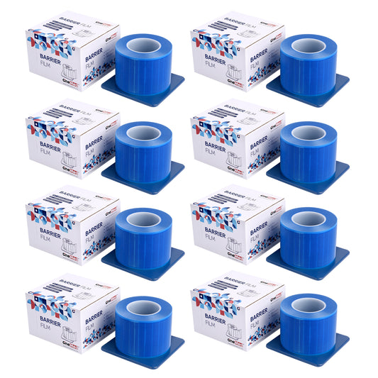 OneMed Dental Barrier Film Blue 8 Rolls 9600 Perforted Sheets 4"x6"