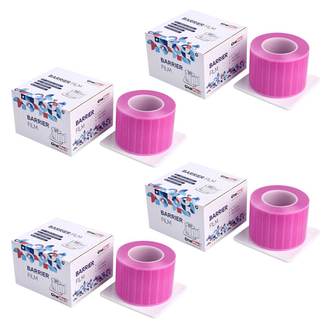 OneMed Dental Barrier Film Pink 4 Rolls 4800 Perforted Sheets 4"x6"