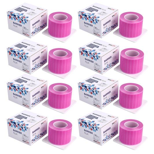 OneMed Dental Barrier Film Pink 8 Rolls 9600 Perforted Sheets 4"x6"