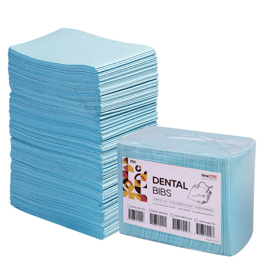OneMed 1000(8 Bags) Disposable Blue Dental Tattoo Patient Towel Bibs 3-Ply 13"x18"
