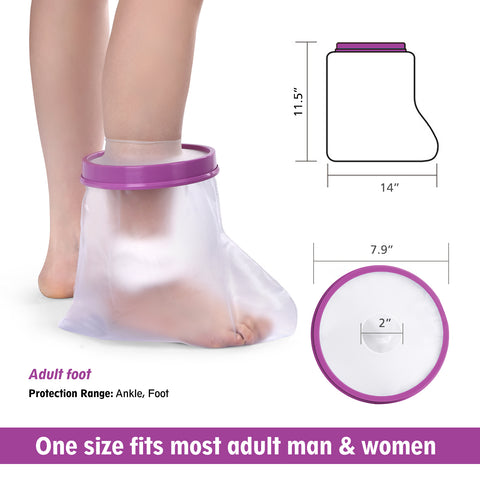 Medots Adult Foot Cover Protector for Shower-Reusable Waterproof Cast Cover