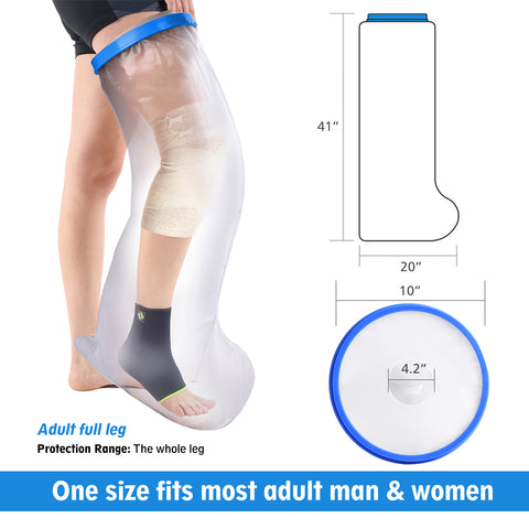 Medots Adult Full Leg Cover Protector for Shower-Reusable Waterproof Cast Cover