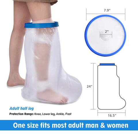 Medots Adult Half Leg Cover Protector for Shower-Reusable Waterproof Cast Cover