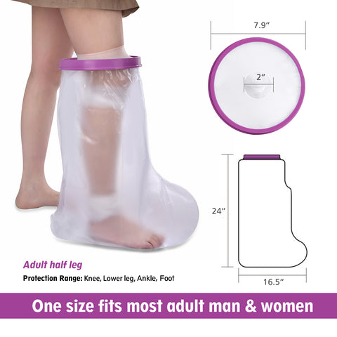 Medots Adult Half Leg Cover Protector for Shower-Reusable Waterproof Cast Cover