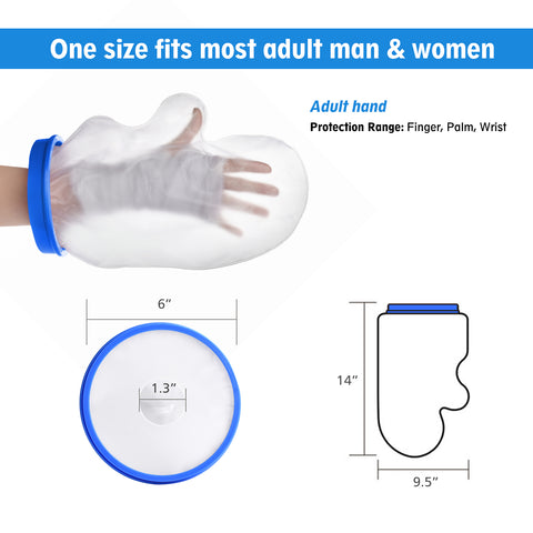 Medots Adult Hand Cover Protector for Shower-Reusable Waterproof Cast Cover