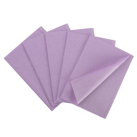 OneMed 1000(8 Bags) Disposable Purple Dental Tattoo Patient Towel Bibs 3-Ply 13"x18"