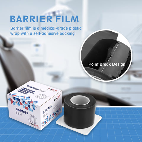 OneMed Dental Barrier Film Black 1 Roll 1200 Perforted Sheets 4"x6"