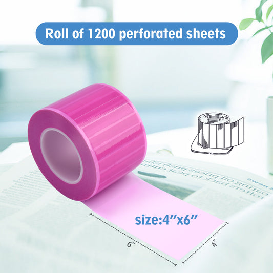 OneMed Dental Barrier Film Pink 2 Rolls 2400 Perforted Sheets 4"x6"