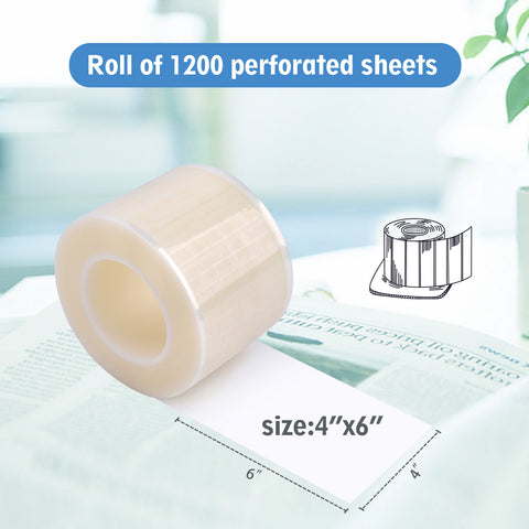 OneMed Dental Barrier Film Clear 4 Rolls 4800 Perforted Sheets 4"x6"