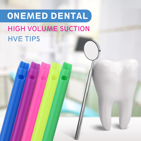 OneMed Dental Rainbow High-Volume Evacuation HVE Tips 100/Bag