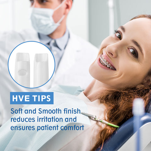OneMed Dental White High-Volume Evacuation HVE Tips 100/Bag