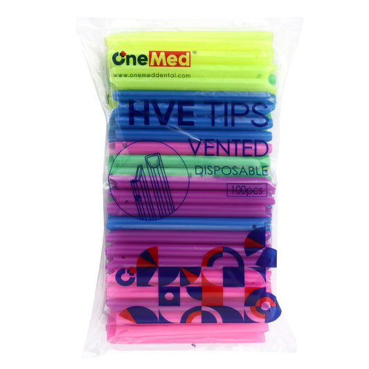 OneMed Dental Rainbow High-Volume Evacuation HVE Tips 100/Bag
