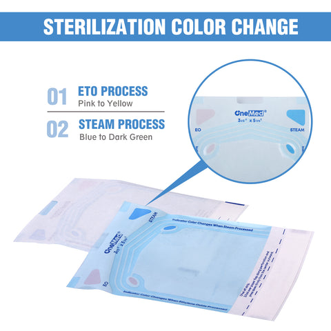 OneMed 5.25"x10" Self-Sealing Sterilization Pouches for Autoclave 200/Box