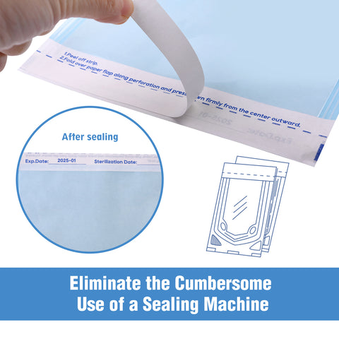 OneMed 10"x15" Self-Sealing Sterilization Pouches for Autoclave 200/Box