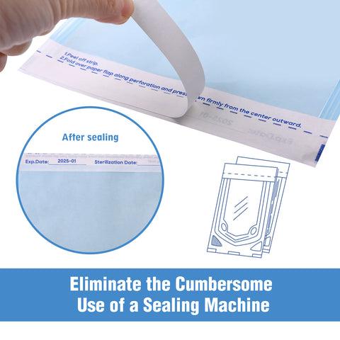 OneMed 10"x15" Self-Sealing Sterilization Pouches for Autoclave 800(4 Boxes)