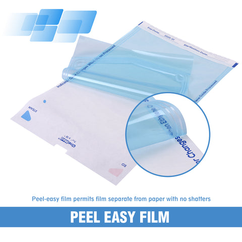 OneMed 7.5"x13" Self-Sealing Sterilization Pouches for Autoclave 800(4 Boxes)