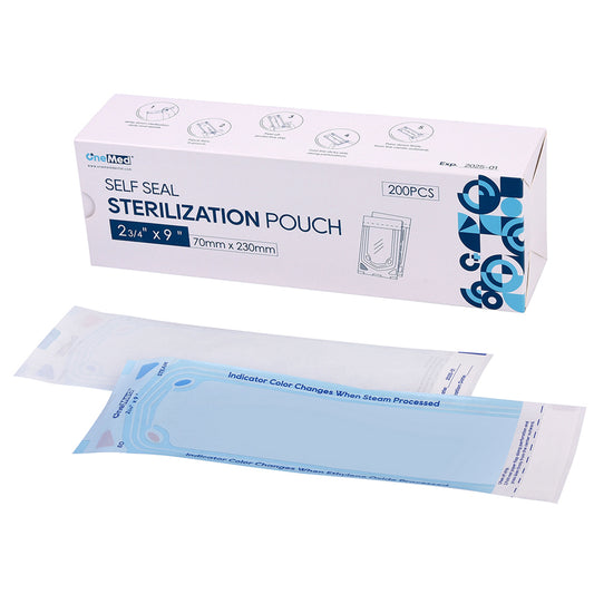 OneMed 2.75"x9" 2000 (10 Boxes) Self-Sealing Sterilization Pouches for Autoclave