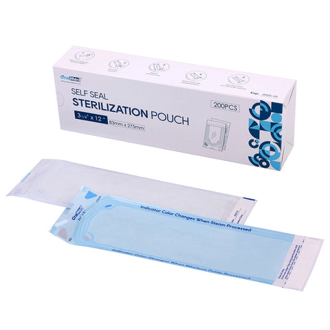 OneMed 3.25"x12" 2000 (10 Boxes) Self-Sealing Sterilization Pouches for Autoclave