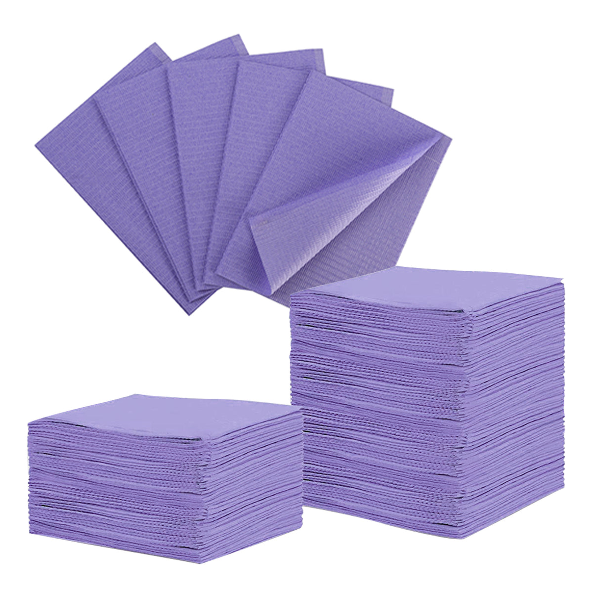 OneMed (Case of 500) Disposable Purple Dental Tattoo Patient Towel Bibs 3-Ply 13"x18"