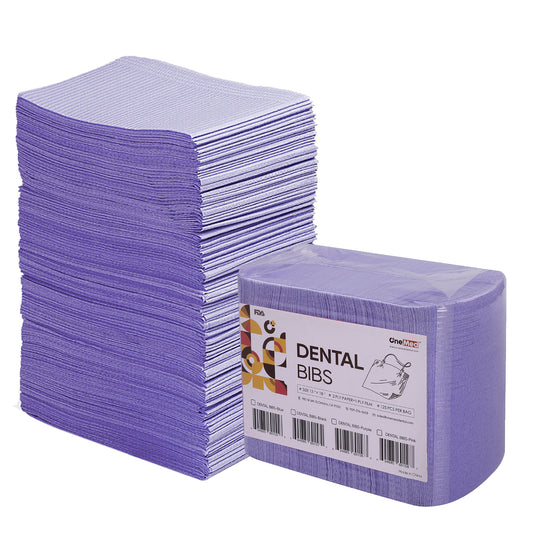 OneMed 1000(8 Bags) Disposable Purple Dental Tattoo Patient Towel Bibs 3-Ply 13"x18"
