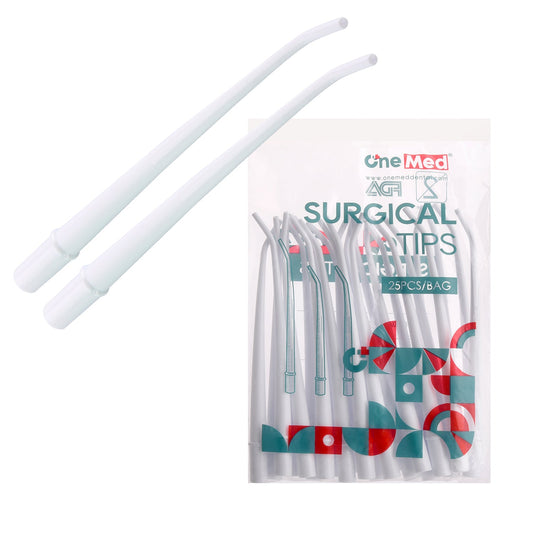250(10 Bags) OneMed Dental Disposable Medium White 1/8" Surgical Aspirator Tips